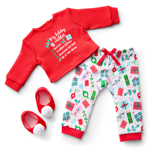 Holiday Wish List PJs for 18-inch Dolls