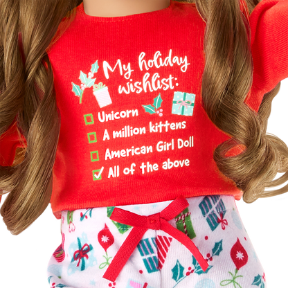 Holiday Wish List PJs for 18-inch Dolls