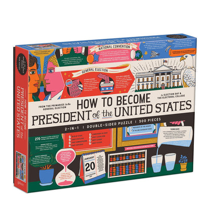 How to Become President of the United States 500 Piece Double-Sided Puzzle Double Sided 500 Piece Puzzle Galison