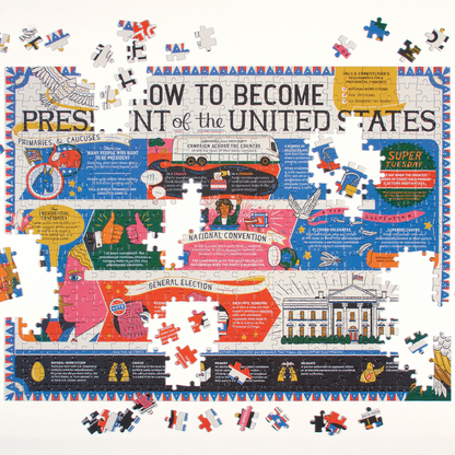 How to Become President of the United States 500 Piece Double-Sided Puzzle Double Sided 500 Piece Puzzle Galison