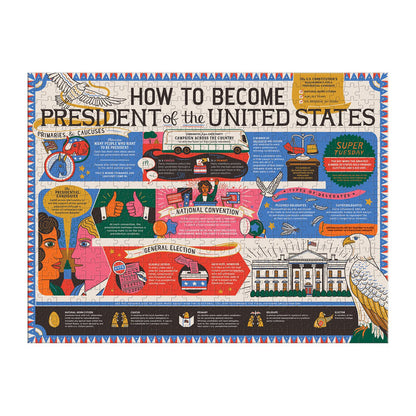 How to Become President of the United States 500 Piece Double-Sided Puzzle Double Sided 500 Piece Puzzle Galison