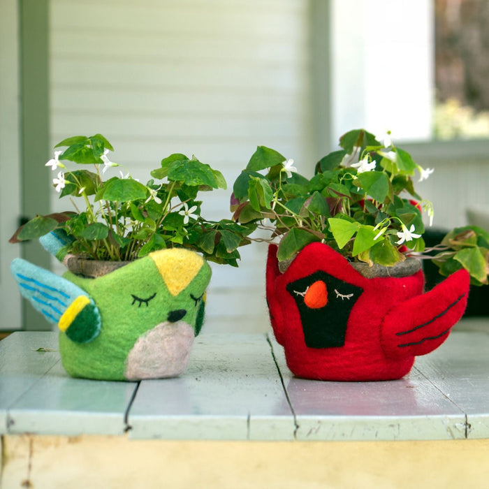 Hummingbird Felt Pot