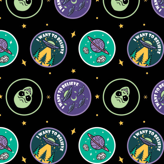 I want to believe Black Badge Toss Fabric, Camelot