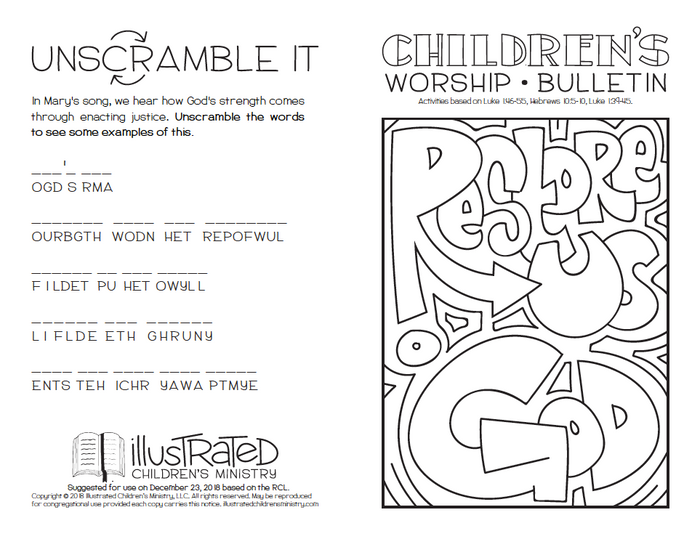 Children's bulletin for Advent