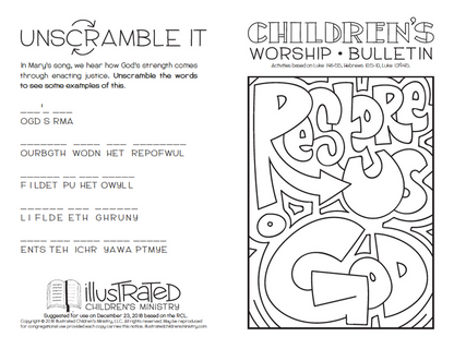 Children's bulletin for Advent