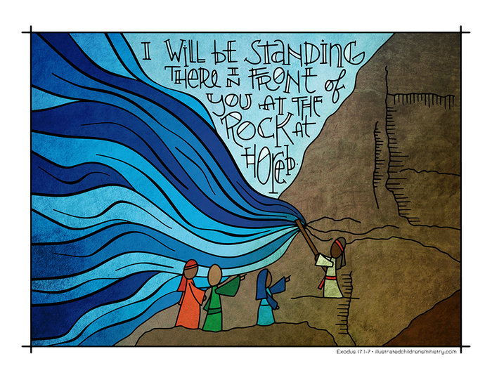 Illustration to accompany children's moment - rock at Horeb
