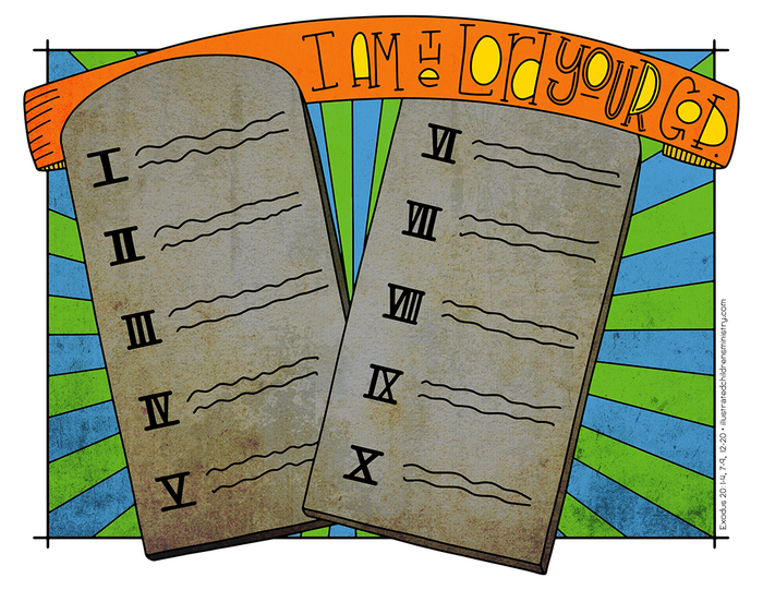Illustration to accompany children's moment - Ten Commandments