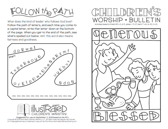Children's worship bulletin