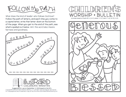 Children's worship bulletin