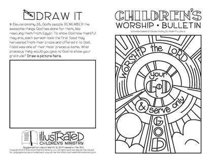 Children's worship bulletin for Lent and Easter Sunday