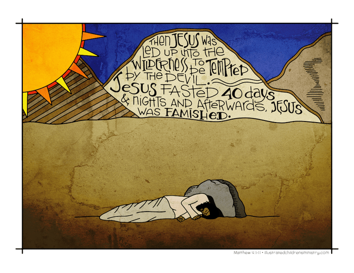 Illustration to accompany children's moment - Jesus in wilderness