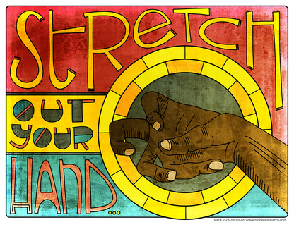 Illustration to accompany children's moment - stretch out your hand