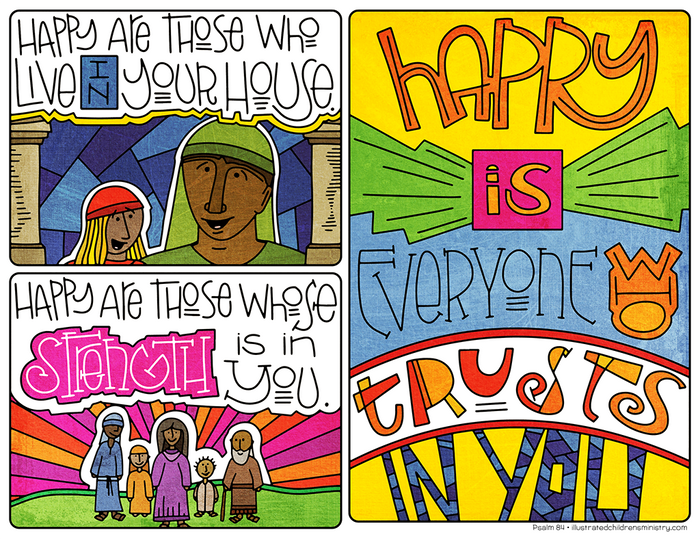 Illustration to accompany children's moment - happy are those