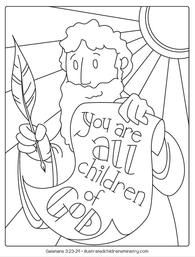 Children's worship resource - B&W coloring page