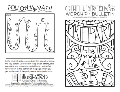 Coloring worship bulletin - Winter
