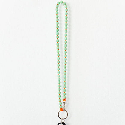 Ina Seifart Perlen Long Keyholder - Pastel Green/Orange