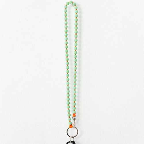 Ina Seifart Perlen Long Keyholder - Pastel Green/Orange