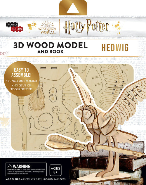 IncrediBuilds: Harry Potter: Hedwig 3D Wood Model and Book