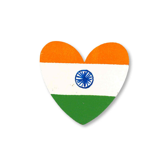 Indian Flag Heart Magnet, Single
