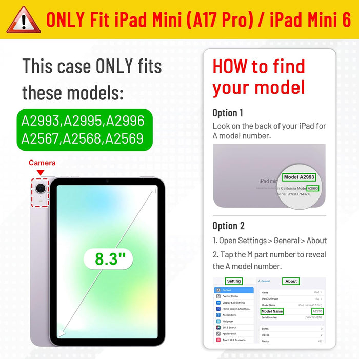 iPad Mini 7th Gen (A17 Pro, 2024), iPad Mini 6th Gen (2021) Tuatara Magic Ring Case | Fintie