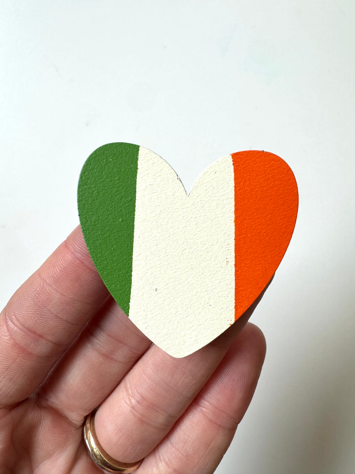 Irish Flag Heart Magnet, Single