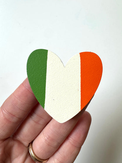 Irish Flag Heart Magnet, Single
