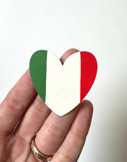 Italian Flag Heart Magnet, Single