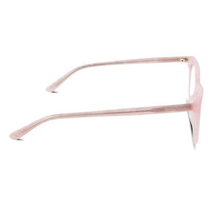diff eyewear jade cateye glasses with a geo pink frame and prescription lenses side view