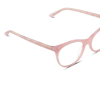 diff eyewear jade cateye glasses with a geo pink frame and prescription lenses detailed view