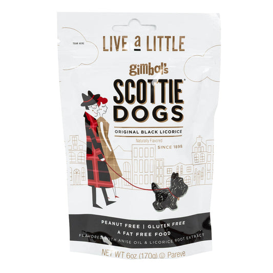 Jelly Belly Black Licorice Scottie Dogs Gummy Candy Pouches - 12 Count