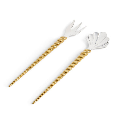 Jessica McCormack Shell Serving  2-Piece Set - Gold