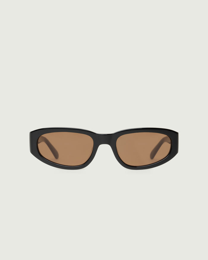 Black::June Sunglasses cateye black acetate front