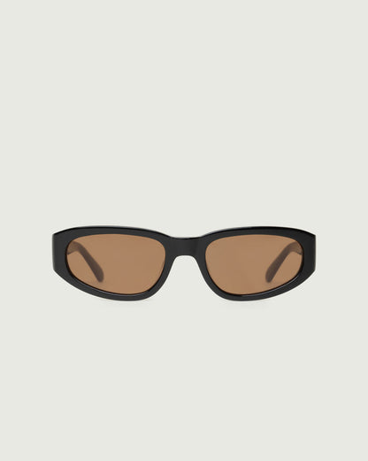 Black::June Sunglasses cateye black acetate front
