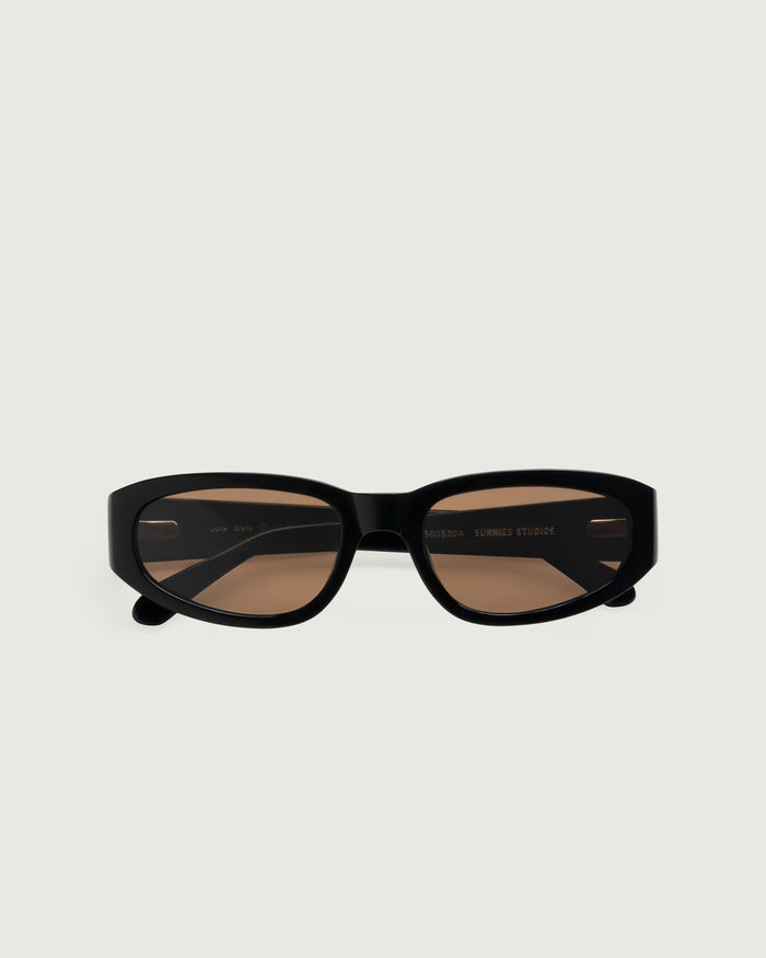 Black::June Sunglasses cateye black acetate top