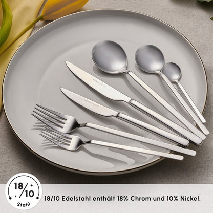 Karaca Elegance Gale Platine – Ménagère 84 pièces pour 12 personnes