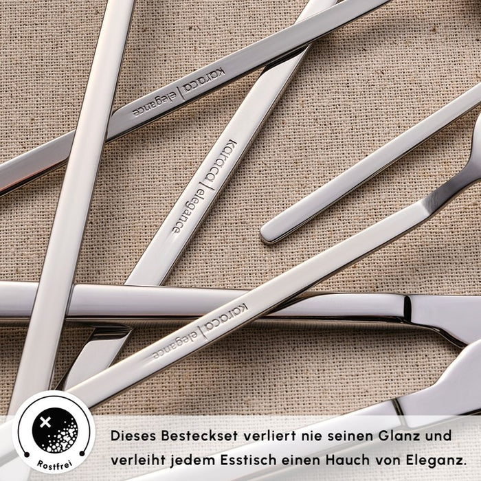 Karaca Elegance Gale Platine – Ménagère 84 pièces pour 12 personnes