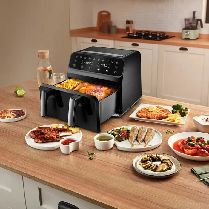 Airfryer numérique à une chambre Karaca Multifry XXXL avec séparateur et fenêtre en verre, 9 litres