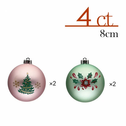 Set d'ornements de sapin Karaca Home Noël Pretty, 4 pièces, 8 cm