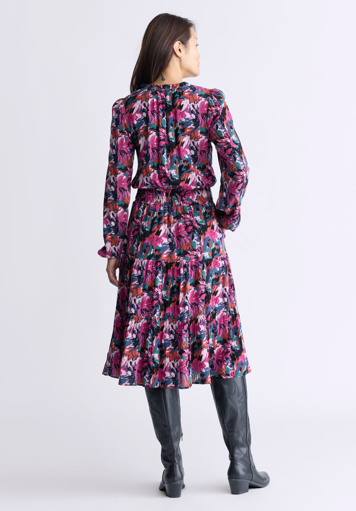 Buffalo Dresses Purple Woven Casual Dresses Midi Dress V-Neckline