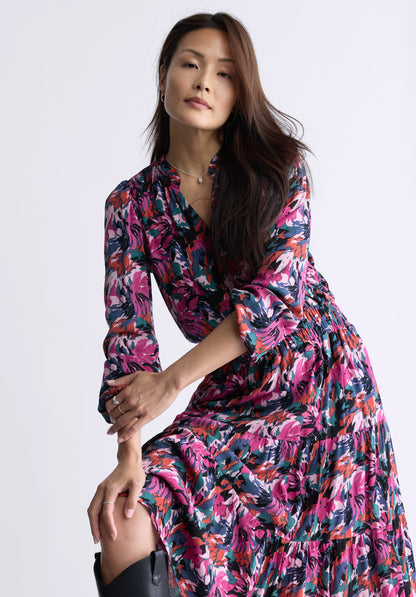 Buffalo Dresses Purple Woven Casual Dresses Midi Dress V-Neckline