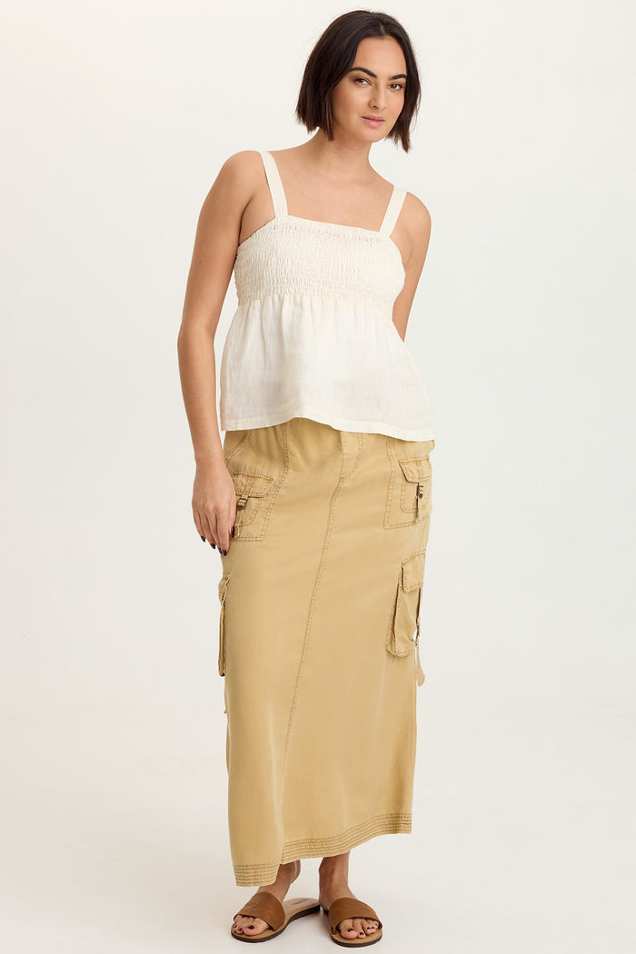 XCVI Katina Linen Smocked Tank