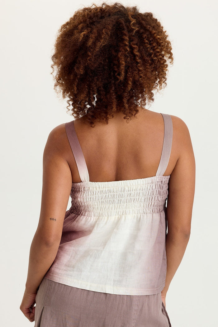 XCVI Katina Linen Smocked Tank