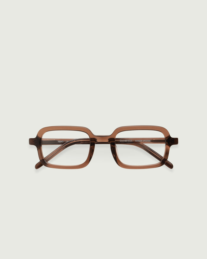 Nutmeg::Keiko Eyeglasses square brown acetate top