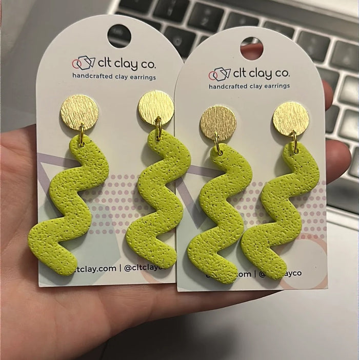 Kelly Squiggles in Lime Earrings