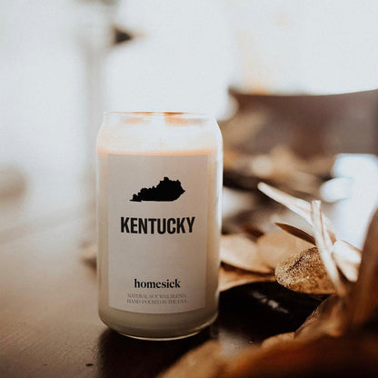 A closeup of the Kentucky Candle in a dark, moody environment.