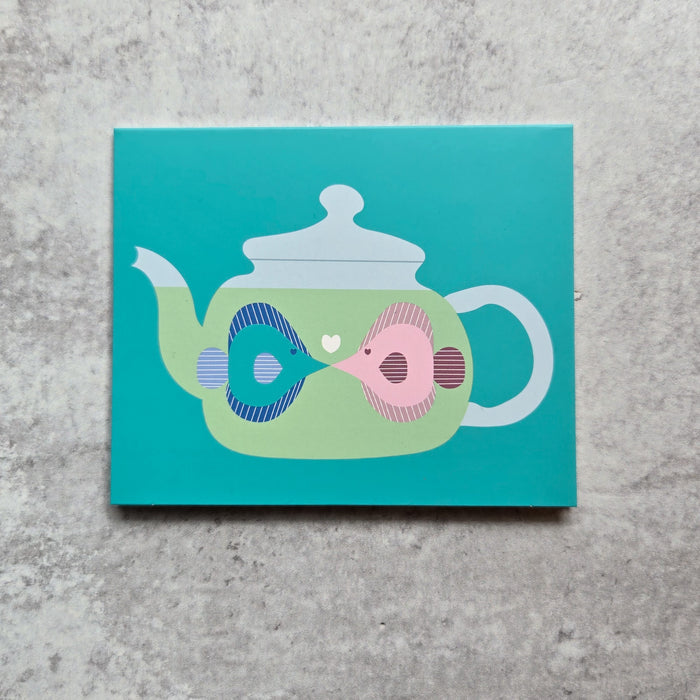 Kissing Fish Greeting Card + Tea Bag