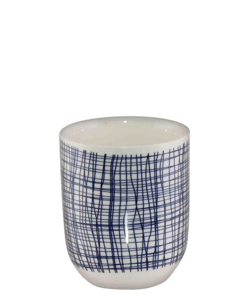 Kitchen Life Tea Cup - White & Blue