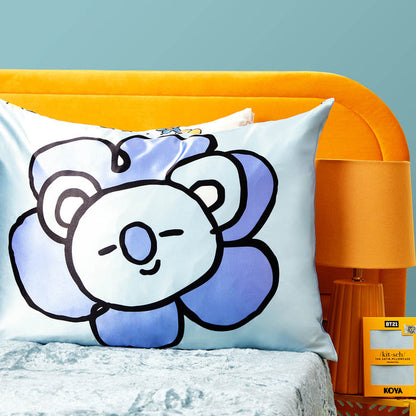 Kitsch x BT21 Satin Pillowcase in KOYA styled on a bed