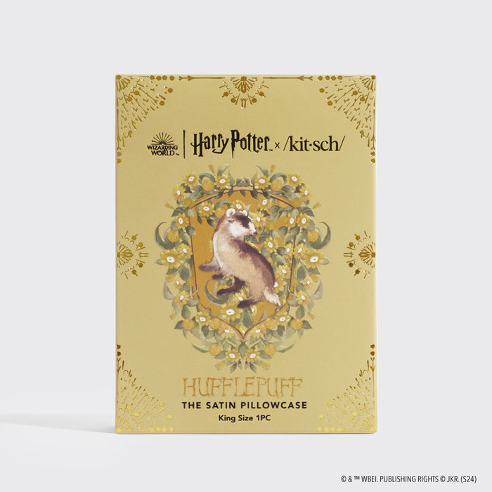 Kitsch x Harry Potter Hufflepuff King Satin Pillowcase — packaging