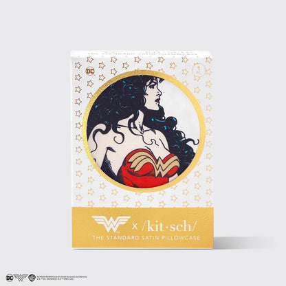Kitsch x Wonder Woman Believe in Wonder Standard Satin Pillowcase — packaging